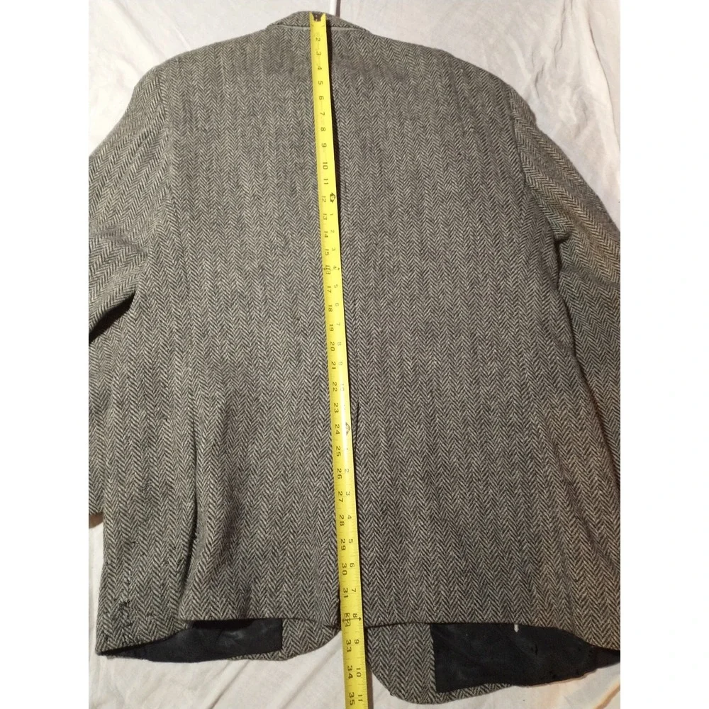 HARRIS TWEED Size 44 VTG Handwoven 100% Pure Scottish Wool Blazer Jacket DAMAGED